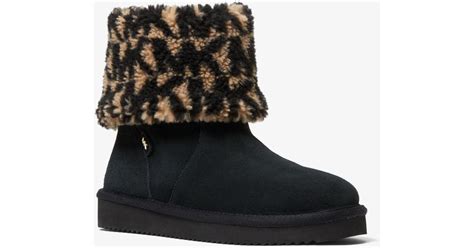 Michael Kors Julia Logo Sherpa and Suede Boot 